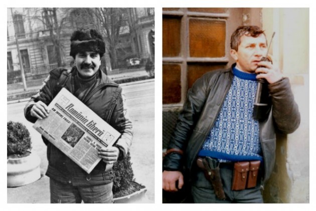 Tο πρώτο φύλλο της αλογόκριτης «Ελεύθερης Ρουμανίας» κι ένας επαναστάτης που θυμίζει μάλλον αποσκιρτήσαντα ασφαλίτη Tο πρώτο φύλλο της αλογόκριτης «Ελεύθερης Ρουμανίας» (αριστερά) κι ένας επαναστάτης που θυμίζει μάλλον αποσκιρτήσαντα ασφαλίτη (δεξιά).